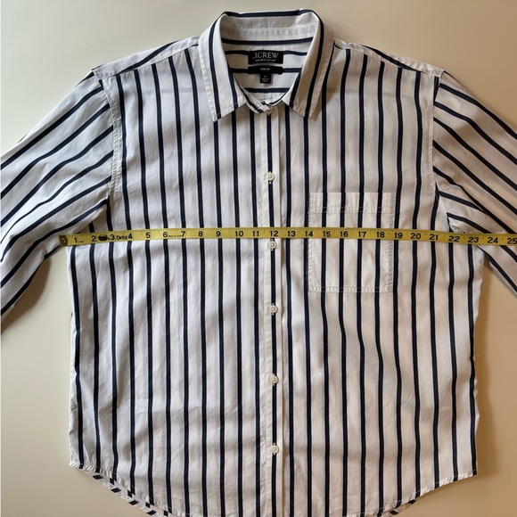 J. Crew White and Blue Striped Button Down Shirt - Picture 6 of 8